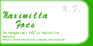 maximilla focs business card